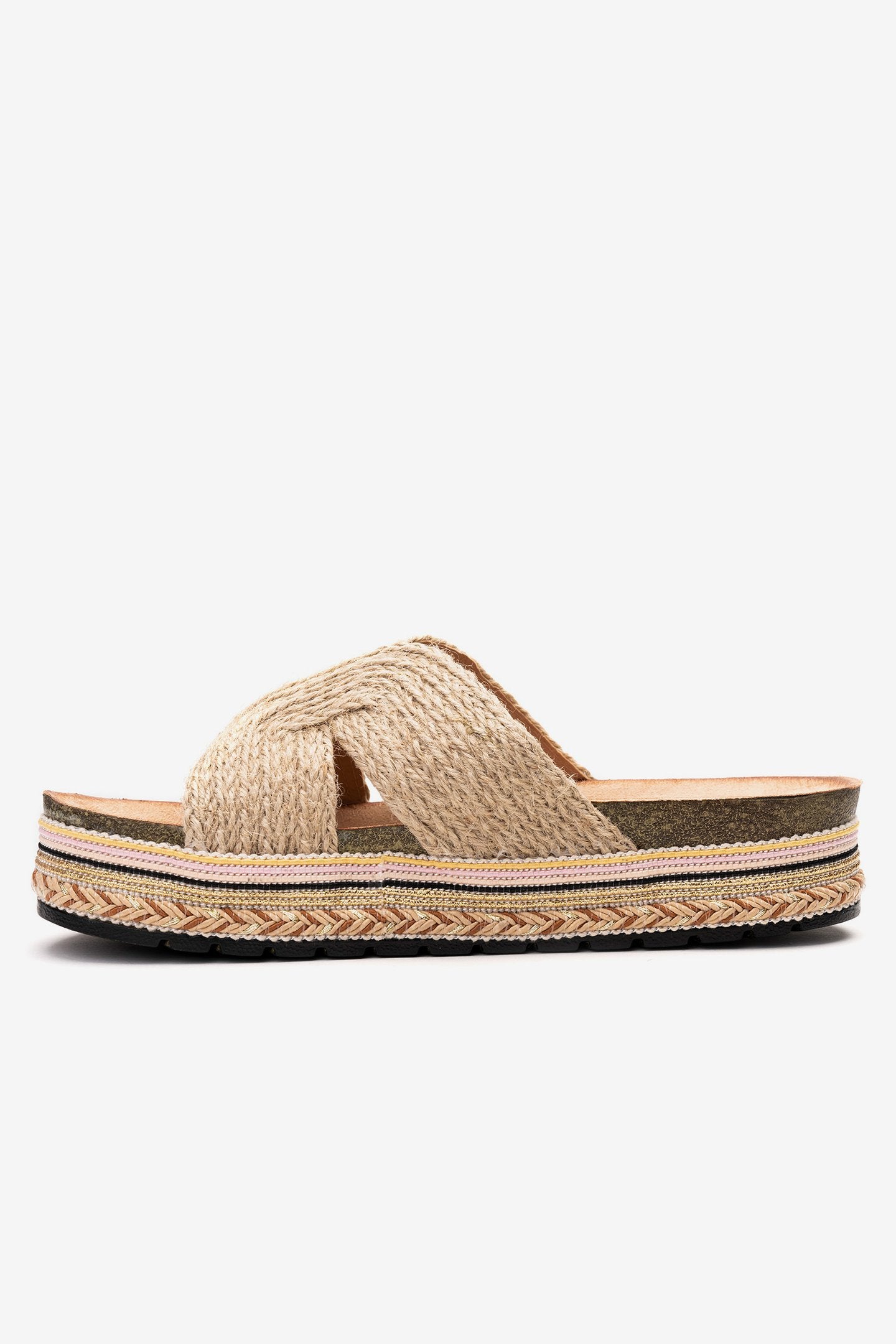 Sandalia Mujer Beige Kima Chancleta Chancleta